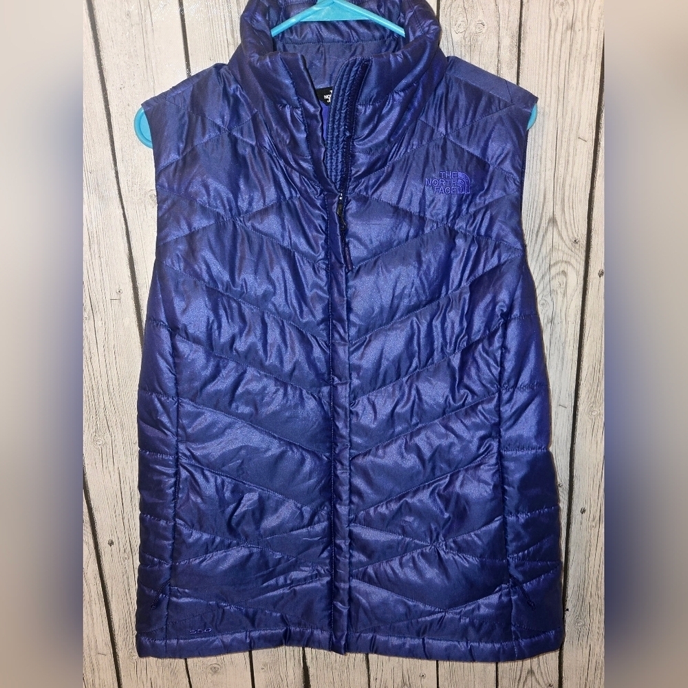 North Face Womens Large Aconcagua 550 Fill Goose Down Puffer Vest Purple